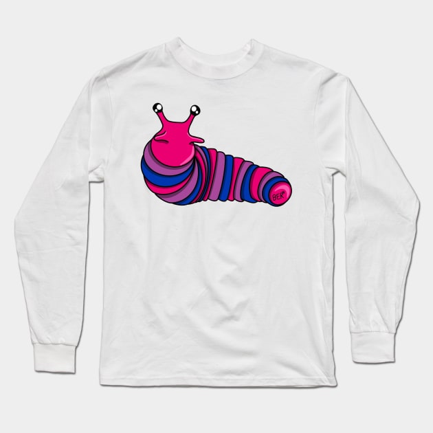 Bisexual Pride Fidget Slug Long Sleeve T-Shirt by SentABearToSpace 
